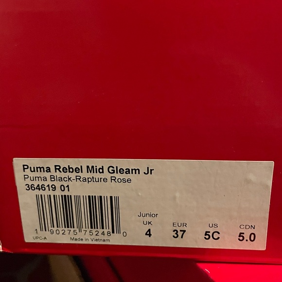 BRAND NEW girl youth puma rebel mid gleam slip on shoes size 5Y - Picture 7 of 7